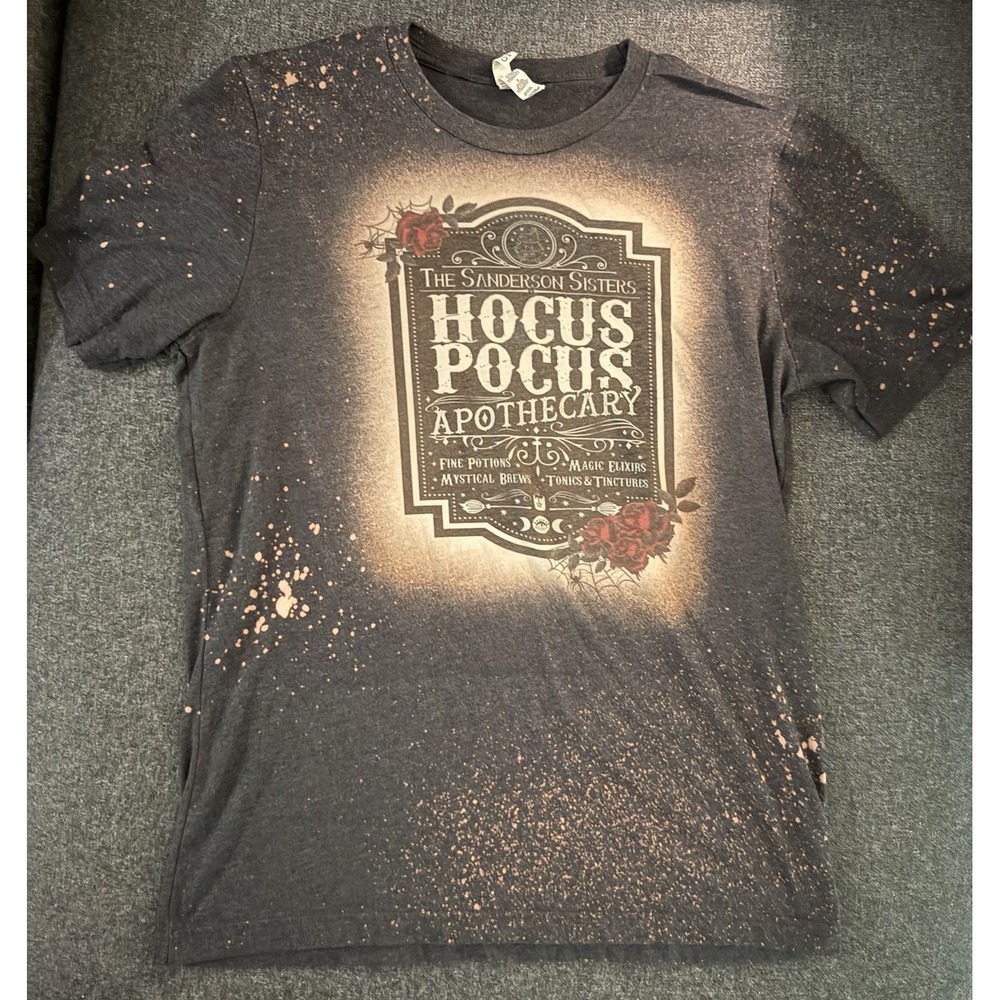 HOCUS POCUS APOTHECARY Sanderson DISNEY HALLOWEEN TEE TOP Large Splatter Black